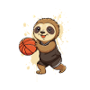 Cuddly sloth basketball star