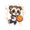 Panda basket-ball : motif d’animal mignon