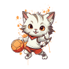 Kitten kicks ball – sporty charm