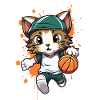 Basketball-Katzen-Maskottchen