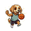 Basketball dog in the game