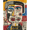 Vibrant cubist face