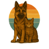 Berger allemand et chat