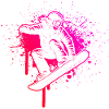 Minimalist snowboard motif