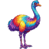 Bunte Emu Regenbogen-Pop-Art-Aquarell
