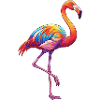 Bunte Flamingo-Regenbogen-Pop-Art-Aquarell