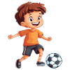 Happy Boy Soccer Kick
