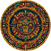 Aztekischer Sonnenkreis in Farbpracht