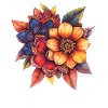 Bunte Blüten-Mandala Illustration