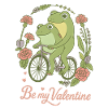 Des grenouilles amoureuses à vélo – Saint-Valentin