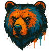 Neon Bear Pop Art