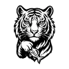 White Tiger Print Motif