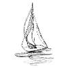Sailboat Line Art – Black Minimal Graphic