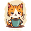 Langsame Morgenkatze mit Kaffee