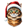 Chaton Noël au Chapeau Rouge