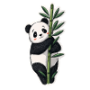 Kawaii Panda med bambus – Sødt klistermærkemotiv