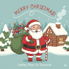 Weihnachts-Santa mit Sack und Zuckerstange