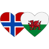 Norway Wales Flag Heart