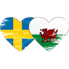 Sweden Wales flag heart used