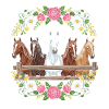 Equestrian Floral Crest