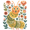 Caterpillar in the flower garden