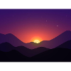 Sunset mountain in gradient