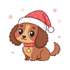 Chiot Noël au Chapeau Rouge