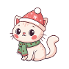 Christmas Kitten with Red Hat