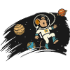 Astronaut Mouse in Space – Cute Illustration
