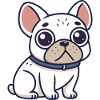 White Bulldog Cartoon-Halskette