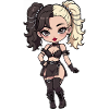 Gothic Chibi Diva with Two-Tone Hair