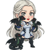 Drachen-Cosplay-Ritterin Chibi
