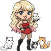 Rock Star with Cats