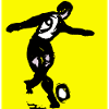 Soccer Silhouette on Bright Yellow