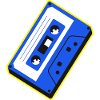 Blaue Kassetten-Retro-Illustration