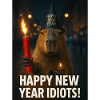 Capybara, bonne année, idiots