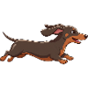 Cheerful Dachshund Running Cartoon Fun