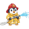 Pompiers Penguin Enfants Pompiers Mignons