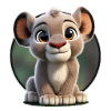 Dessin animé mignon de bébé lionceau