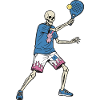 Skull Padel - Skeleton Playing Padel