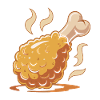 Crispy Chicken Leg Cartoon