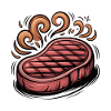 Grilled steak illustration