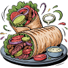 Bunte Gemüse-Wrap Kunst