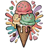 Bunte Eiscreme Explosion