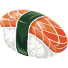 Sushi nigiri avec ruban vert