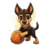 Basketball Dog Caricature
