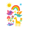 Colourful children's world: rainbows & animals