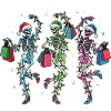 Dancing skeleton shoppers