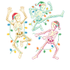 Dancing Christmas skeletons