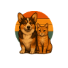 Corgi und Katze